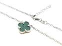 Silver Green Clover Necklet