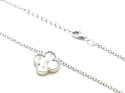 Silver Mother Of Pearl Clover Necklet