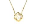 Silver Gold Plated MOP Clover Necklet