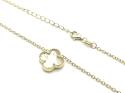 Silver Gold Plated MOP Clover Necklet