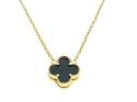 Silver Gold Plated Black Clover Necklet