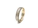 9ct 2 Colour Diamond Patterned Band