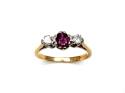 14ct Yellow Gold Ruby & Diamond Ring