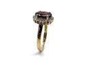 9ct Yellow Gold Garnet & Diamond Ring