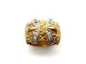 9ct Yellow Gold CZ Buckle Ring