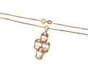 9ct Morganite Cluster Pendant & Chain