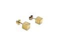 9ct Yellow Gold Cube Stud Earrings