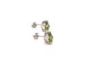 9ct White Gold Square Peridot Earrings