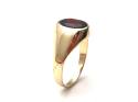 9ct Yellow Gold Garnet Signet Ring