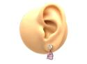 9ct Pink & White Gold Stud Earrings