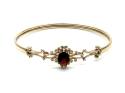 9ct Yellow Gold Garnet Bangle