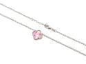 Silver Pink Clover Necklet 16-18 inches