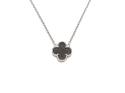 Silver Black Clover Necklet 16-18 inches