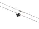 Silver Black Clover Necklet 16-18 inches