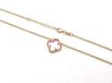 Gold Plated Pink Clover Necklet 16-18 inches