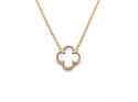 Gold Plated Pink Clover Necklet 16-18 inches