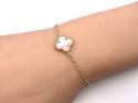 Gold Plated Pink Clover Bracelet 6.5 to 7.5 inche