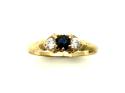 9ct Yellow Gold Sapphire & CZ Ring