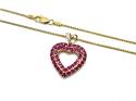 9ct Ruby & Diamond Pendant & Chain