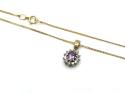 9ct Amethyst & CZ Pendant & Chain