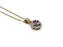 9ct Amethyst & CZ Pendant & Chain