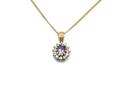 9ct Amethyst & CZ Pendant & Chain