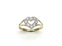 9ct Yellow Gold Babies CZ Cut Out Heart Ring