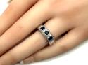 9ct White Gold Sapphire & Diamond Ring