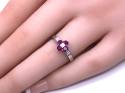 9ct White Gold Ruby & Diamond Ring