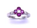 9ct White Gold Ruby & Diamond Ring