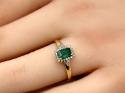 9ct Yellow Gold Emerald & Diamond Ring