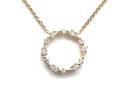 9ct Yellow Gold Diamond Circle Pendant & Chain