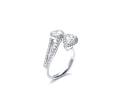 Platinum & Diamond Double Pear Halo Ring