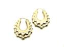 9ct Yellow Gold Oval Creole Hoop Earrings