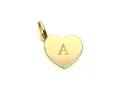 9ct Yellow Gold Initial 'A' Heart Disc Pendant