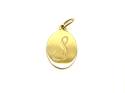 9ct Yellow Gold Initial 'S' Disc Pendant