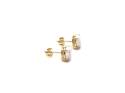 9ct Yellow Gold Created Opal Stud Earrings 8 x 6mm