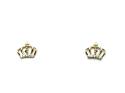 9ct Yellow Gold Crown CZ Stud Earrings 8mm