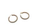 9ct Rose Gold Ball Hoop Earrings 24mm