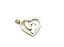 9ct Yellow Gold Baby Feet Heart Pendant