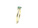 18ct Yellow Gold Emerald & Diamond 3  Stone Ring