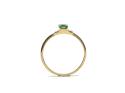 18ct Yellow Gold Emerald & Diamond 3  Stone Ring