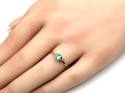 18ct Yellow Gold Emerald & Diamond 3  Stone Ring