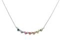 18ct White Gold Multi Coloured Sapphire Necklet