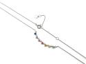 18ct White Gold Multi Coloured Sapphire Necklet