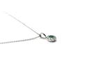 18ct White Gold Emerald & Diamond Pendant & Chain