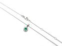 18ct White Gold Emerald & Diamond Pendant & Chain