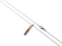 18ct White Gold Multi Sapphire Pendant & Chain