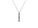 18ct White Gold Multi Sapphire Pendant & Chain