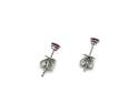 18ct White Gold Pear Shape Ruby Solitaire Earrings